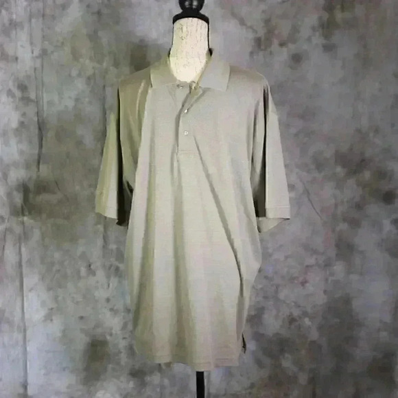 IZOD Golf Shirt size XL - Beige/Brown 3 button collared - Picture 1 of 7